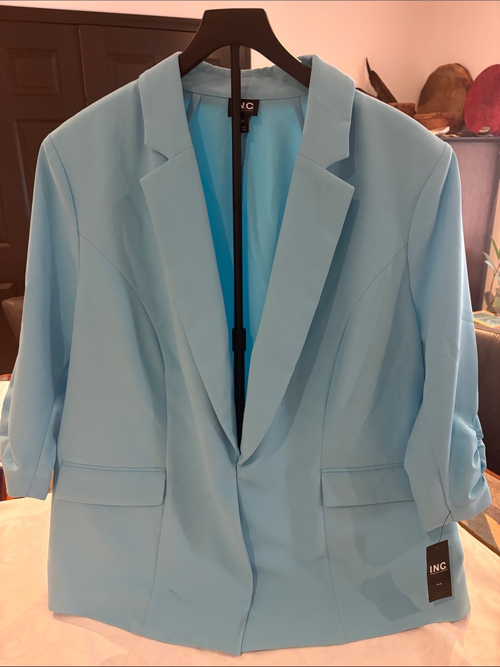 INC International Concepts Pastel Blue Women's Blazer Jacket